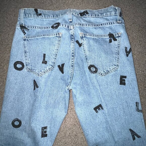CURRENT/ELLIOTT "LOVE" Graffiti Denim Jeans - EUC - Size 27 - Picture 5 of 11